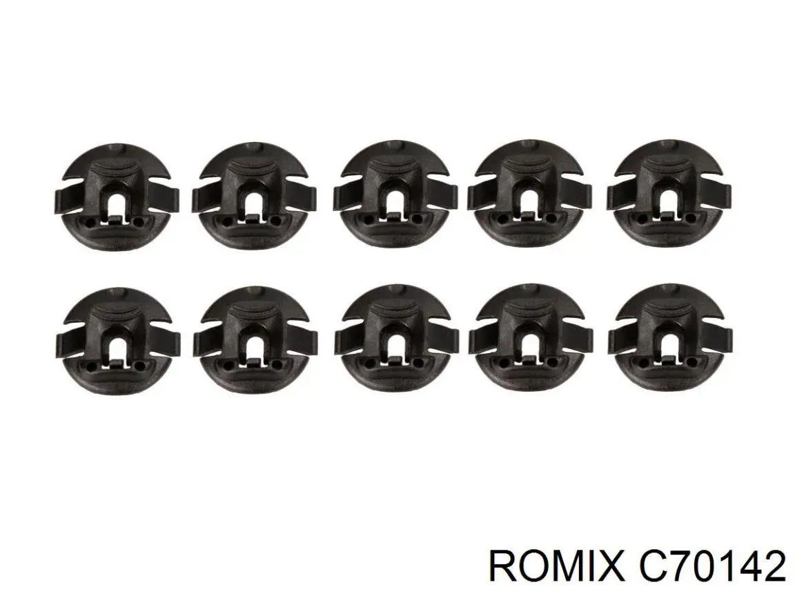Пістон (кліп) кріплення підкрилки переднього крила Romix C70142 ціна, від 0.76 USD