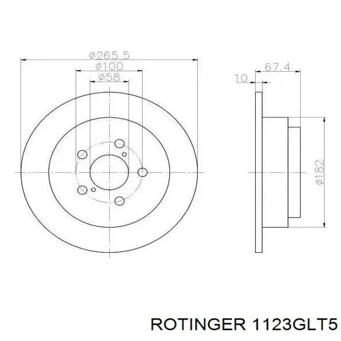 1123GLT5 Rotinger диск гальмівний задній
