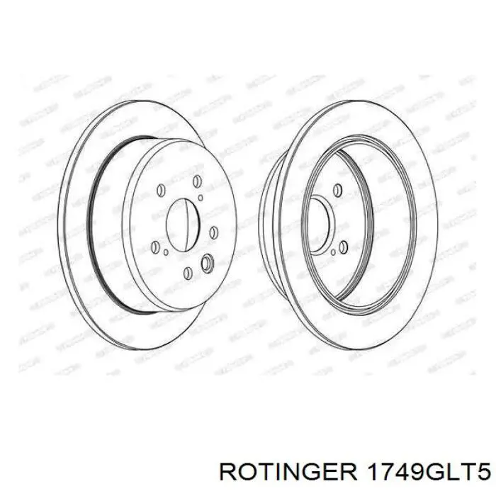 Задні дискові гальма Rotinger 1749GLT5 ціна, від 40.35 USD
