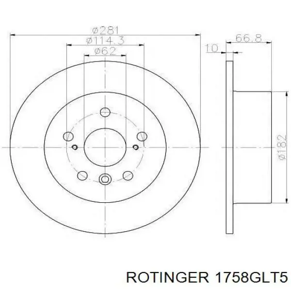 Гальмівні диски 1758GLT5 Rotinger