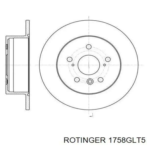 Купити 1758GLT5 Rotinger Диск заднього гальма