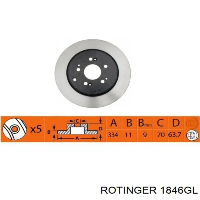 Гальмівні диски 1846GL Rotinger