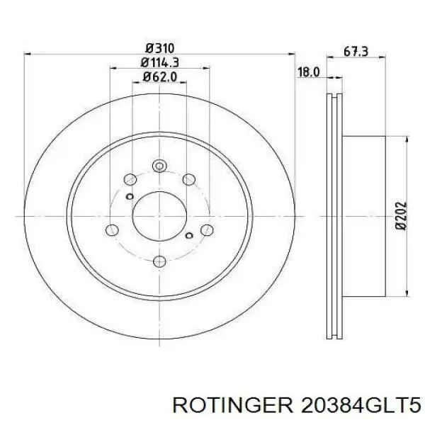20384GLT5 Rotinger диск гальмівний задній