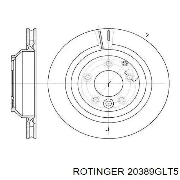 Диск гальмівний задній 20389GLT5 Rotinger