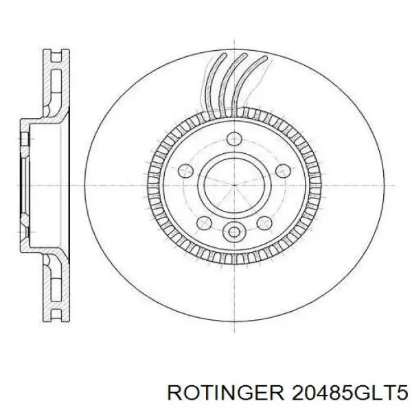 Гальмівні диски передні 20485GLT5 Rotinger