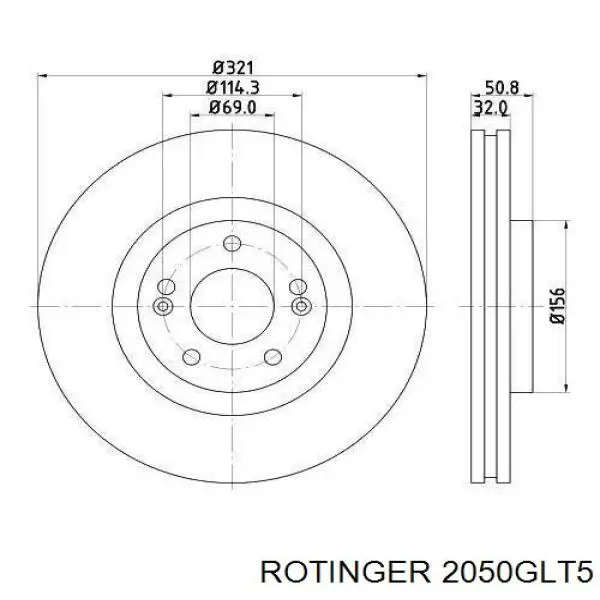 2050GLT5 Rotinger Гальмо дискове переднє