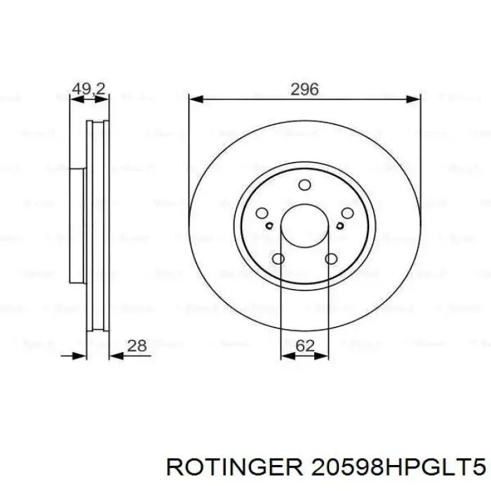 20598HPGLT5 Rotinger диск гальмівний передній