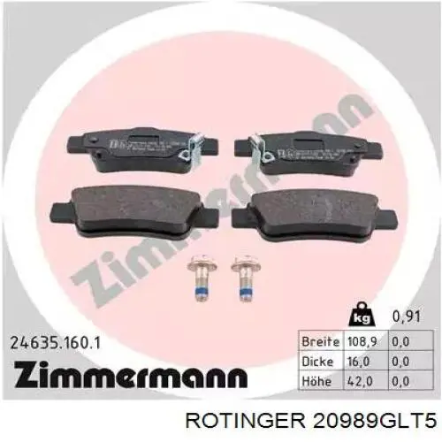 Диск переднього гальма Rotinger 20989GLT5 ціна, від 106.59 USD