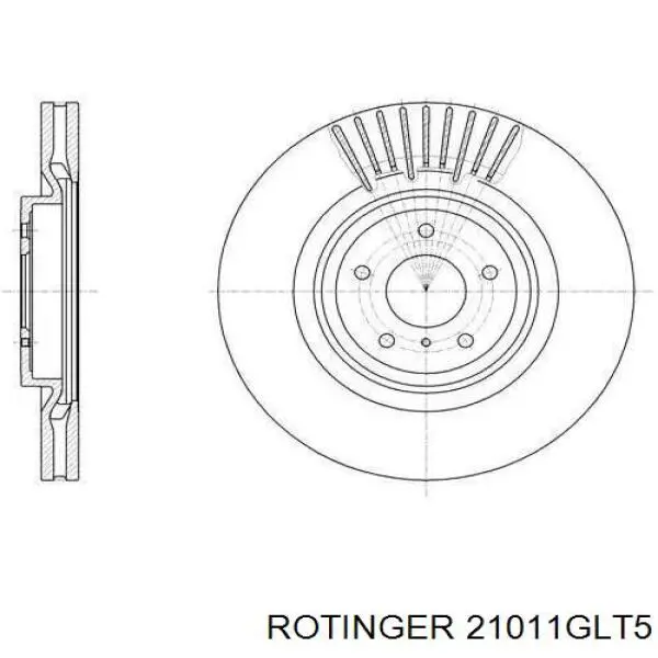 21011GLT5 Rotinger диск гальмівний передній