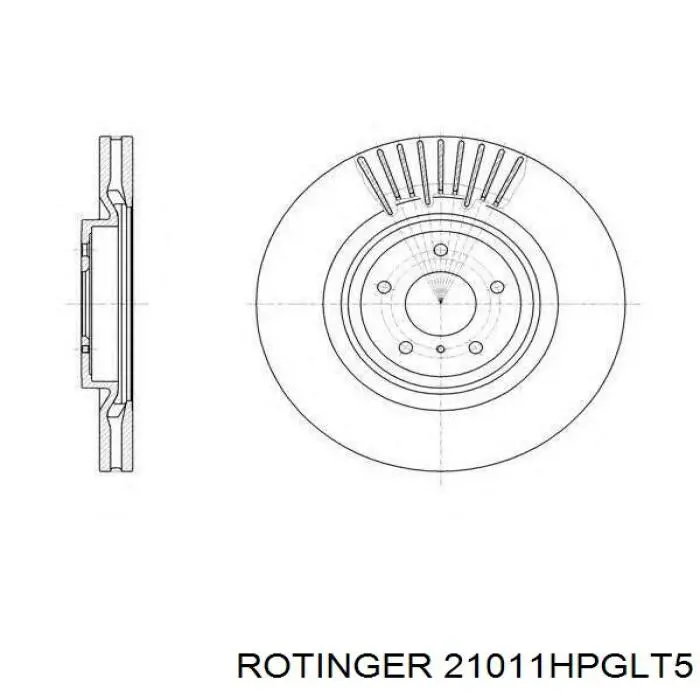 Диск гальмівний передній 21011HPGLT5 Rotinger