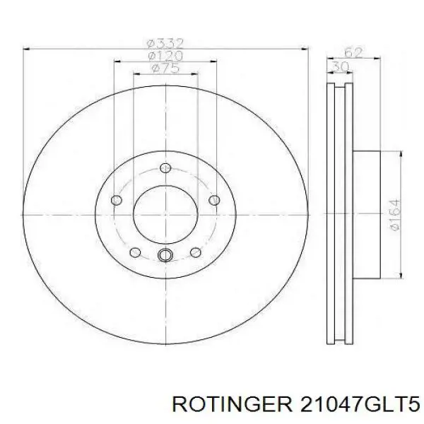 21047GLT5 Rotinger Гальмо дискове переднє