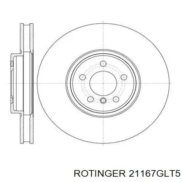 Диск переднього гальма Rotinger 21167GLT5 ціна, від 126.10 USD