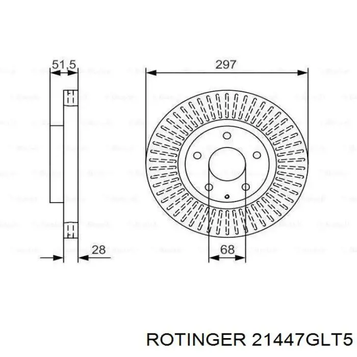 Купити 21447GLT5 Rotinger Ротор гальмівний