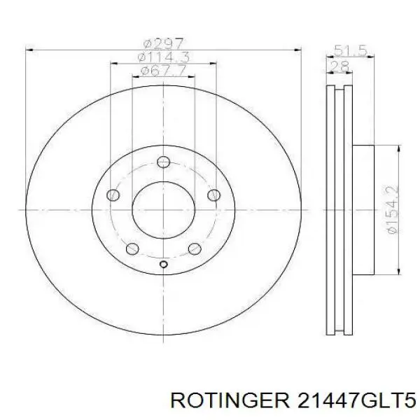 Гальмівні диски передні 21447GLT5 Rotinger