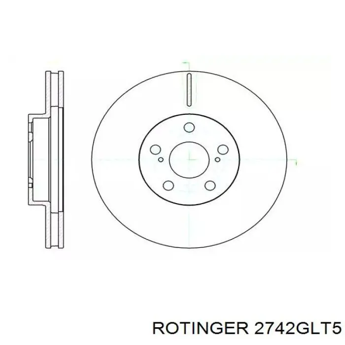 Диск гальмівний передній 2742GLT5 Rotinger