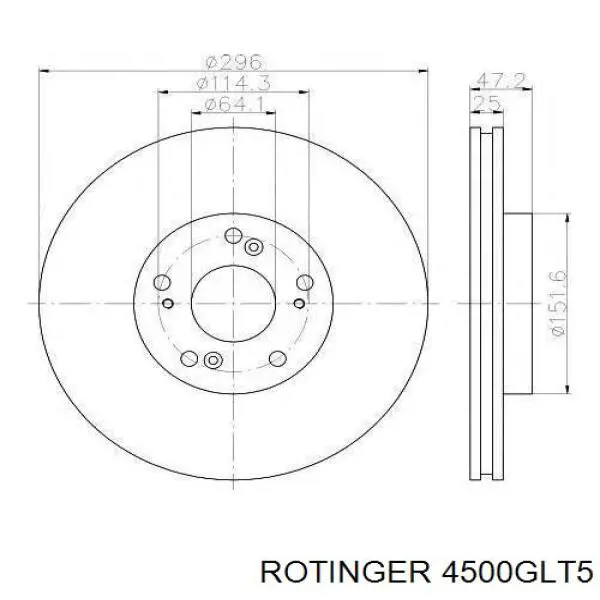 4500GLT5 Rotinger Гальмо дискове переднє