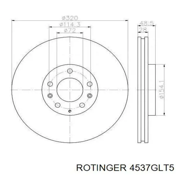 4537GLT5 Rotinger Гальмо дискове переднє