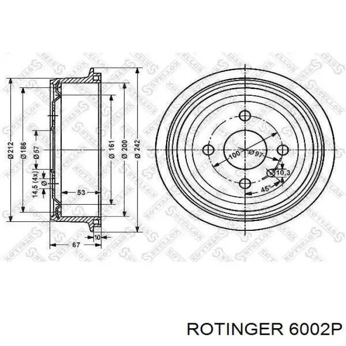 6002P Rotinger Барабан гальмівний задній