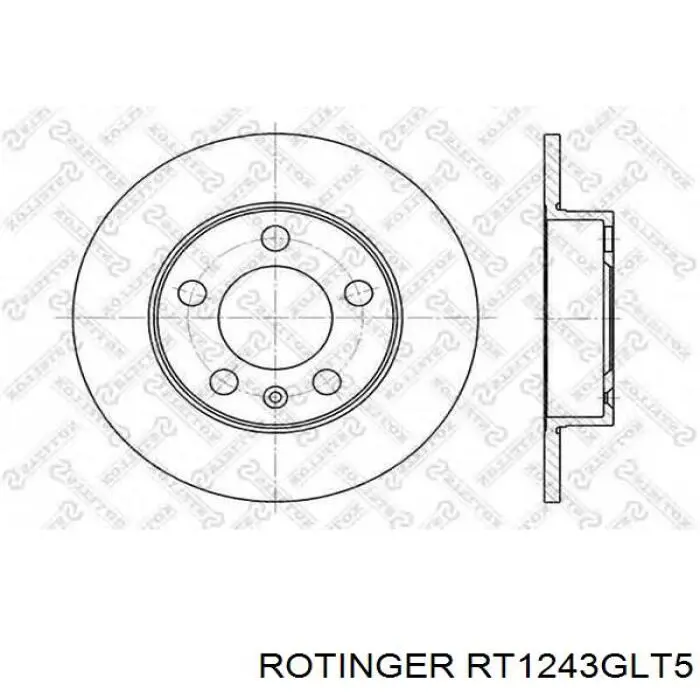 Диск гальмівний задній Rotinger RT1243GLT5