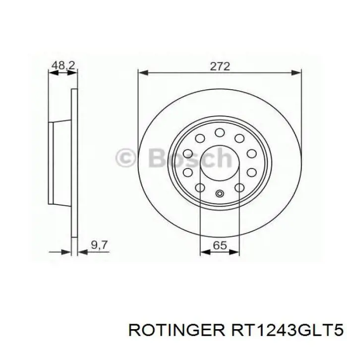 Гальмівні диски RT1243GLT5 Rotinger