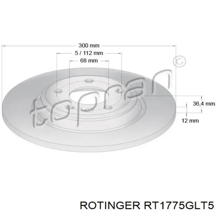 Гальмівні диски RT1775GLT5 Rotinger