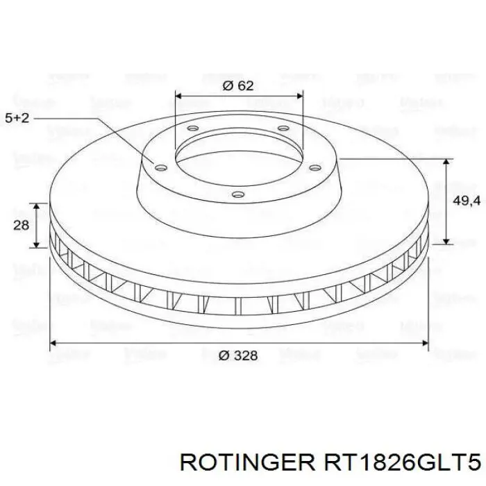 Гальмівні диски RT1826GLT5 Rotinger