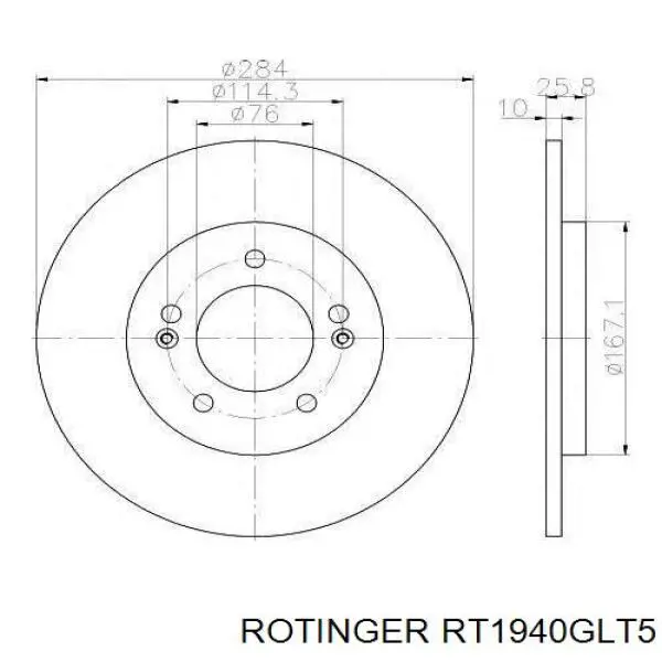 Задні дискові гальма Rotinger RT1940GLT5 ціна, від 24.15 USD