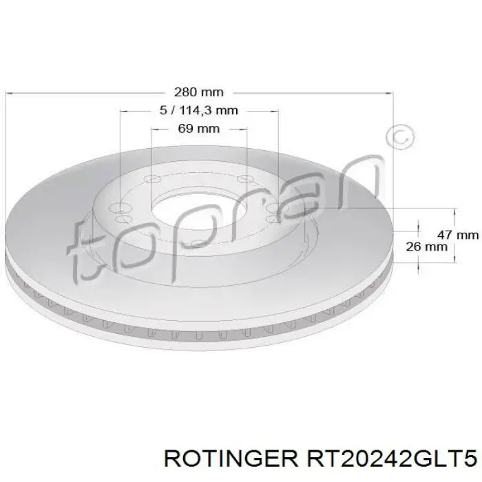 Купити RT20242GLT5 Rotinger Ротор гальмівний