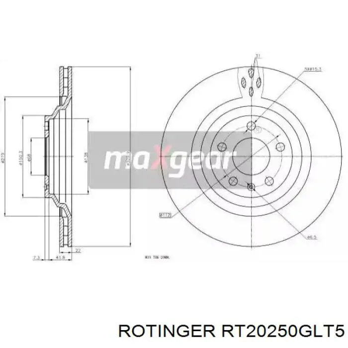Задні дискові гальма Rotinger RT20250GLT5 ціна, від 66.02 USD