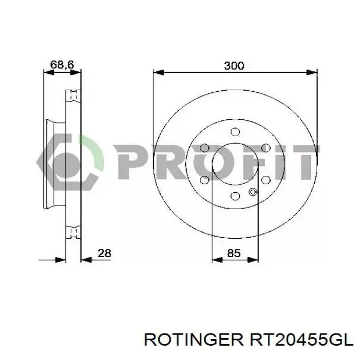 Купити RT20455GL Rotinger Ротор гальмівний