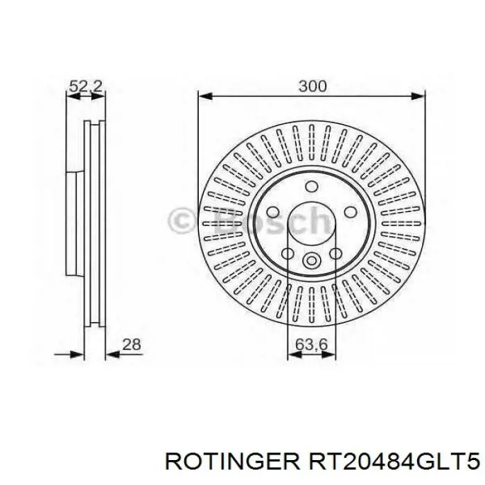 Купити RT20484GLT5 Rotinger Ротор гальмівний