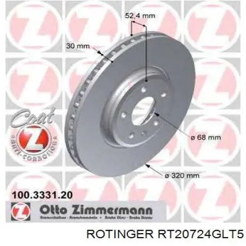 Купити RT20724GLT5 Rotinger Ротор гальмівний