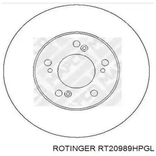 Диск переднього гальма Rotinger RT20989HPGL ціна, від 94.95 USD