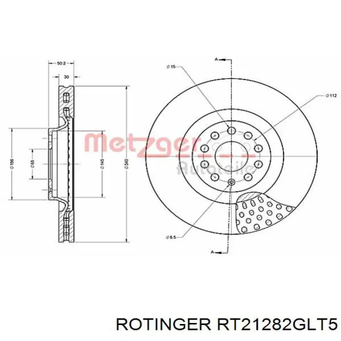 Диск гальмівний передній RT21282GLT5 Rotinger