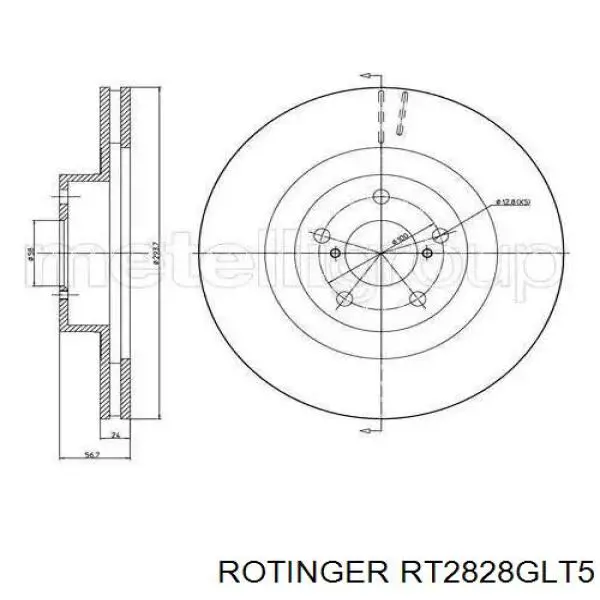Купити RT2828GLT5 Rotinger Ротор гальмівний