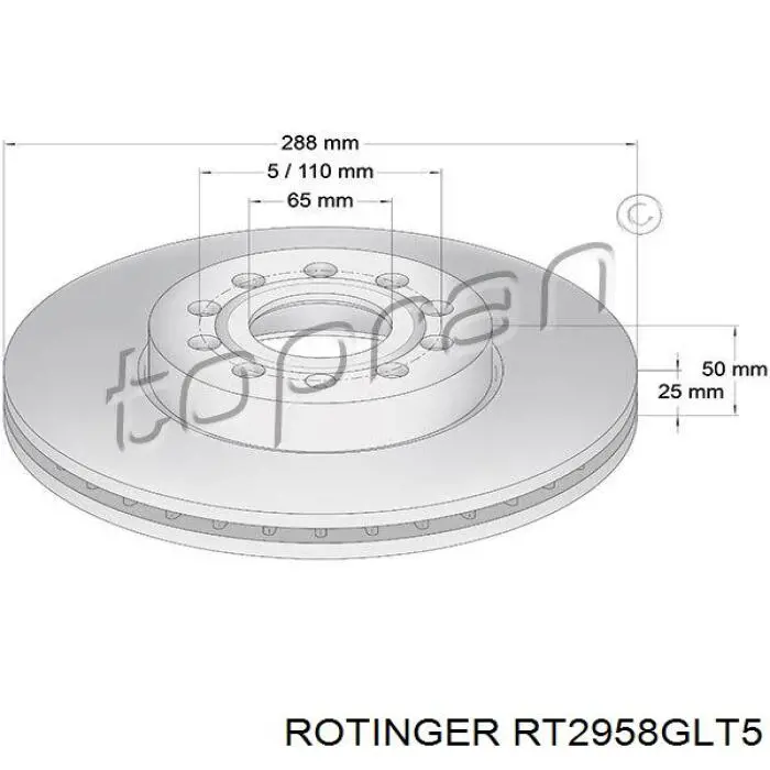 Ремкомплект передніх гальм Rotinger RT2958GLT5 ціна, від 39.34 USD