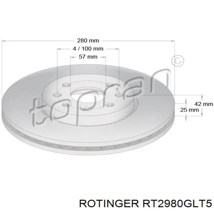 Купити RT2980GLT5 Rotinger Ротор гальмівний
