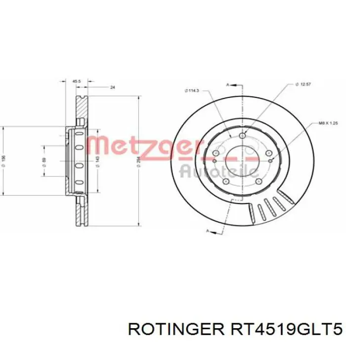 Купити RT4519GLT5 Rotinger Ротор гальмівний