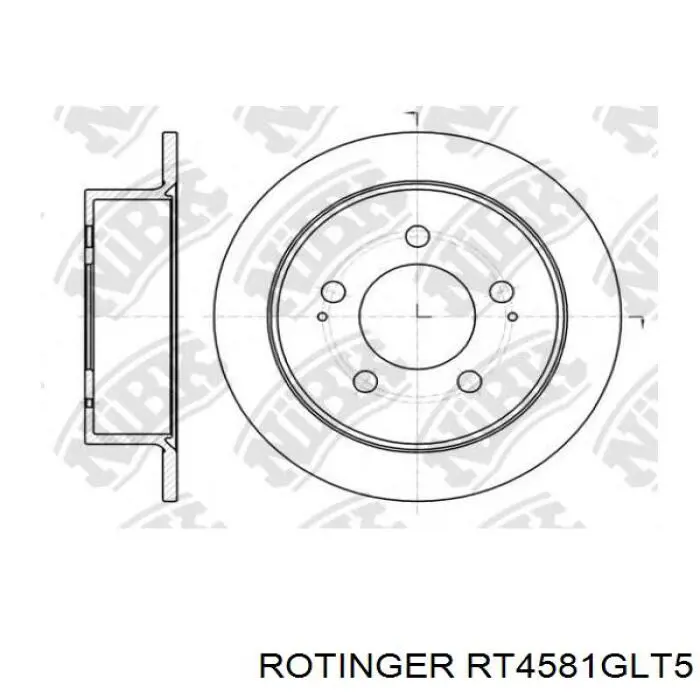 Купити RT4581GLT5 Rotinger Диск заднього гальма