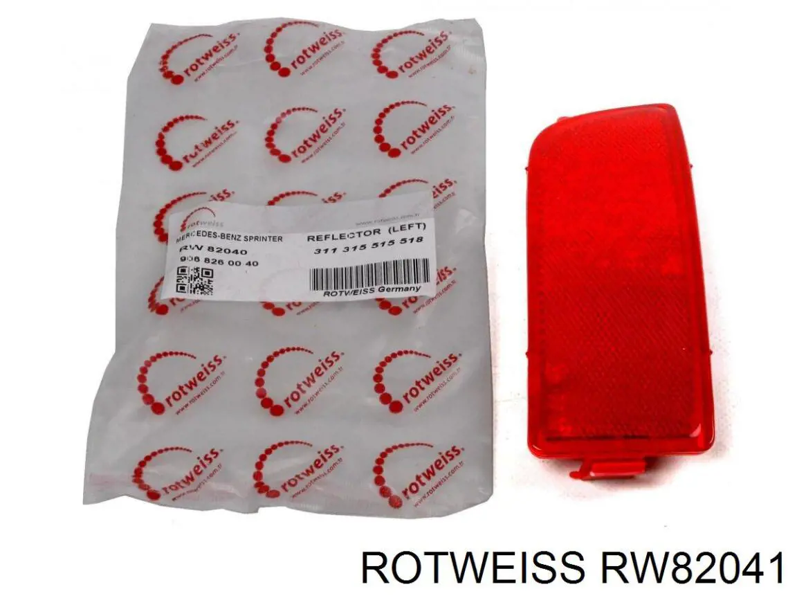RW82041 Rotweiss катафот (відбивач заднього бампера, правий)