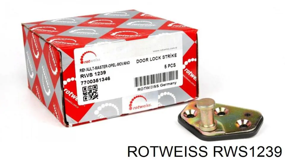 Петля-зачіп (відповідна частина) замка зсувних дверей Rotweiss RWS1239 ціна, від 5.51 USD