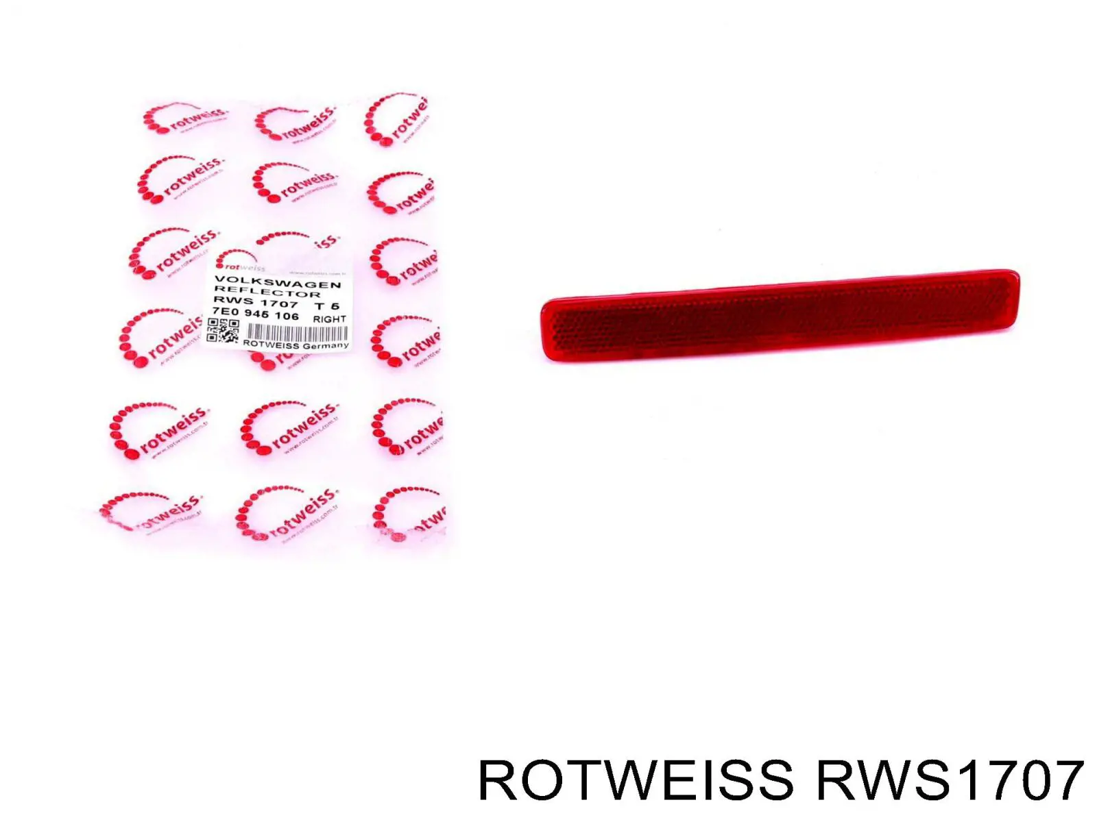 Правий катафот заднього бампера Rotweiss RWS1707 ціна, від 3.30 USD