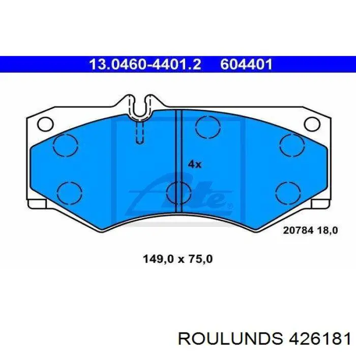426181 Roulunds колодки гальмівні передні, дискові