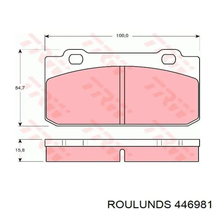 Колодки гальмівні передні, дискові 446981 Roulunds