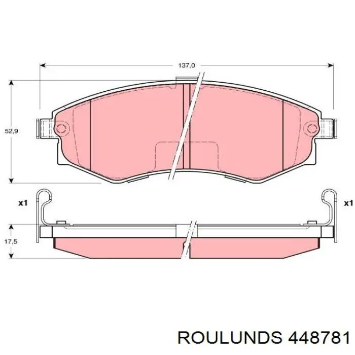 Колодки гальмівні передні, дискові 448781 Roulunds