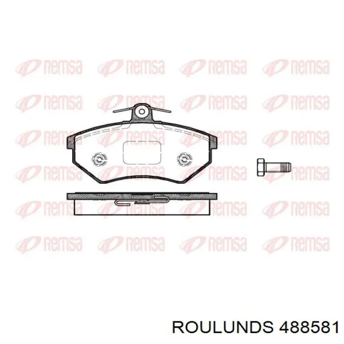 Колодки гальмівні передні, дискові 488581 Roulunds
