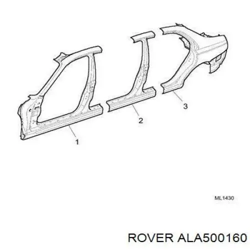 ALA500160 Rover крило заднє праве