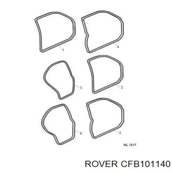 Ущільнювач двері передньо, правої (на двері) Rover 25 (RF) (Ровер 25)
