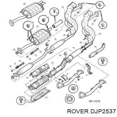 Прокладка глушника DJP2537 Rover