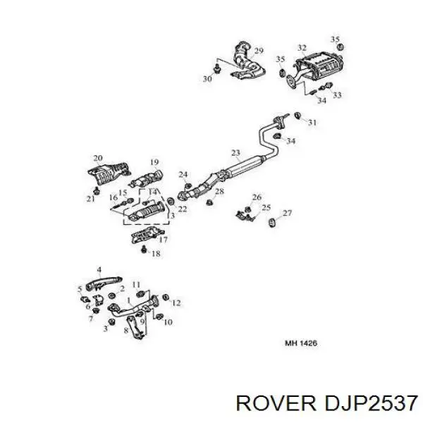 DJP2537 Rover прокладка прийомної труби глушника